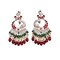Oversized / Big Indian Jhumka Earrings for Women - Indian Peacock Earrings Ethnic Chandbali Jhumki Kundan & Faux Pearl Beaded Bollywood Style Dangle Earring